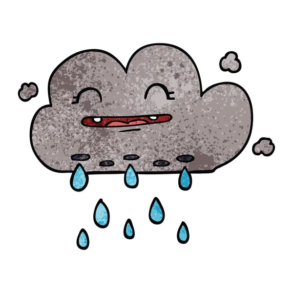 漫画落書き雨の雲 — ストックベクタ
