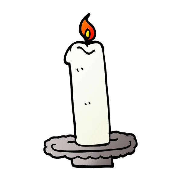 Cartoon Doodle Burning Candle — Stock Vector