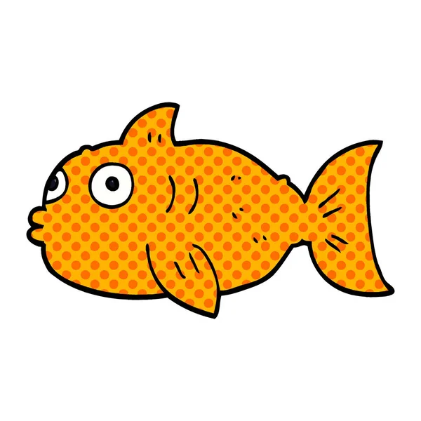 Cartoon Doodle Überrascht Fische — Stockvektor