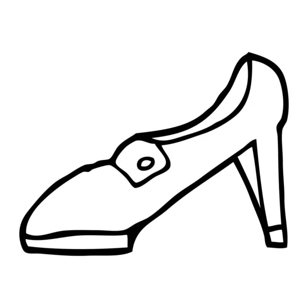 赤い靴の線の描画漫画 — ストックベクタ