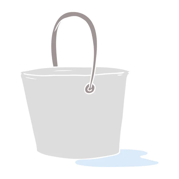 Flat Color Style Cartoon Bucket Water — Stock Vector