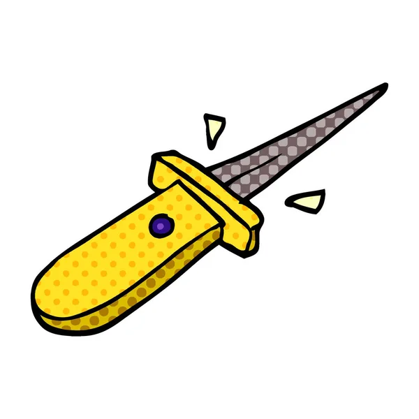 Cartoon Doodle Flick Kniv Knäppa Öppen — Stock vektor