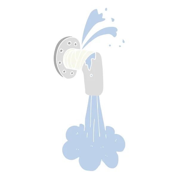 水漏れパイプのフラット カラー イラスト — ストックベクタ