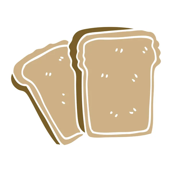 Toast Doodle Kreskówka Białym Tle — Wektor stockowy