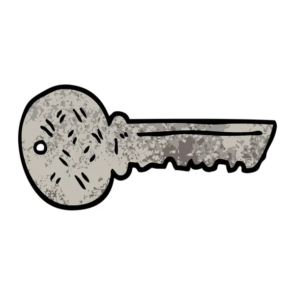 Grunge Textured Illustration Cartoon Key — Stock Vector