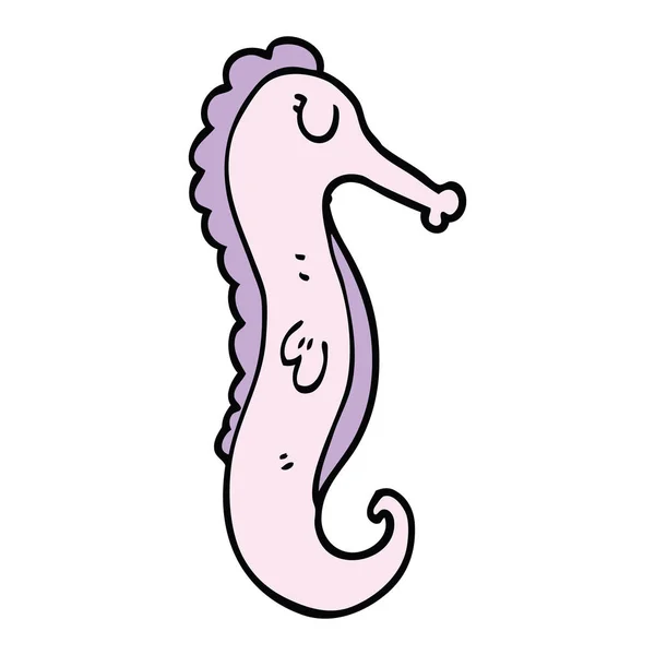Cartoon Doodle Sea Horse — Stock Vector