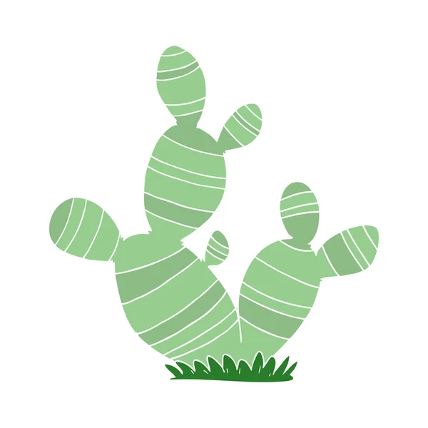 Plochý Barevný Styl Kreslených Kaktus — Stockový vektor