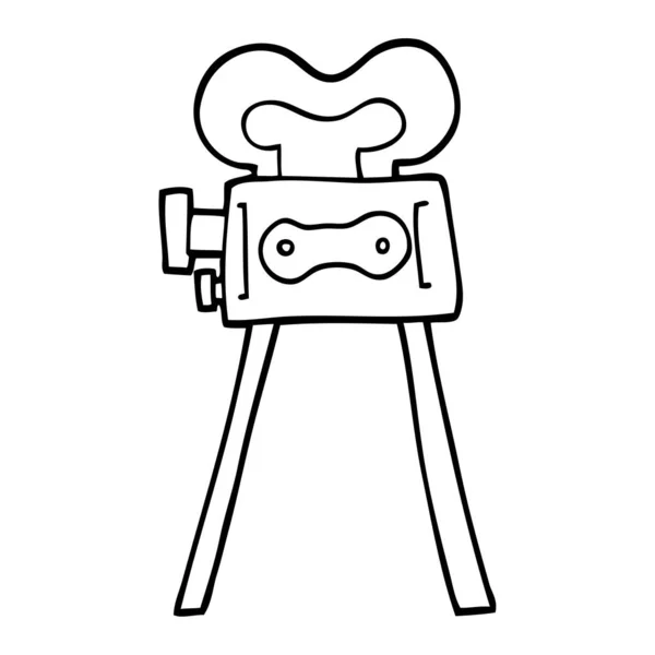 Zwart Wit Cartoon Filmcamera — Stockvector