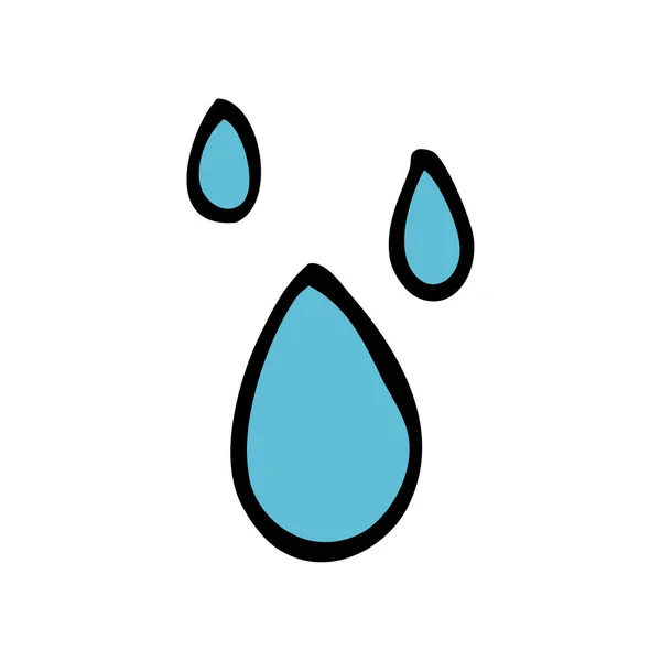 Cartoon Doodle Rain Drops — Stock Vector