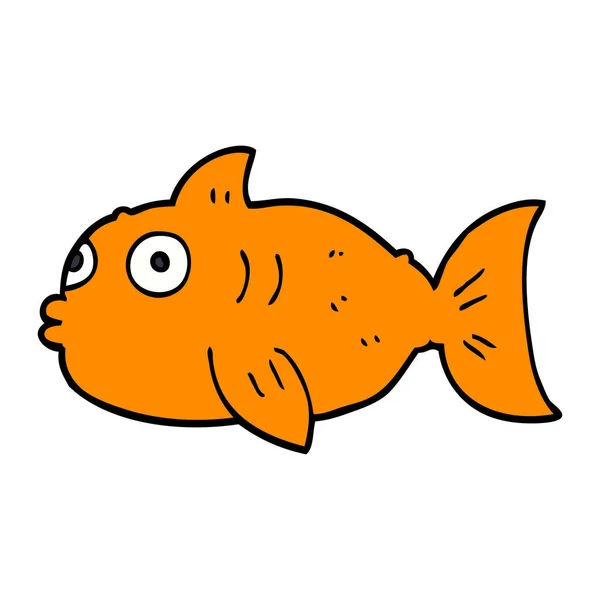 Cartoon Doodle Förvånad Fisk — Stock vektor