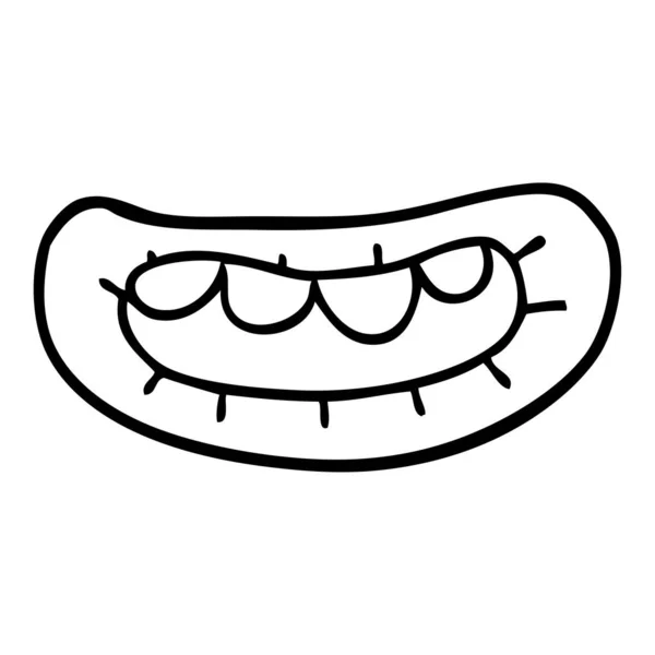 Line Drawing Cartoon Mouth — Stock Vector