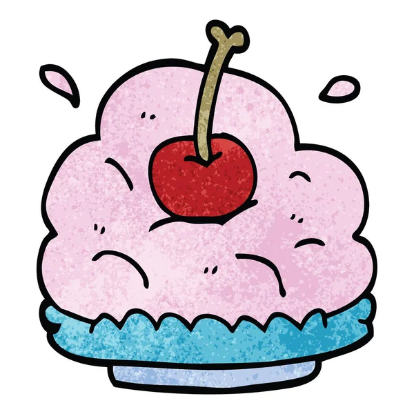 Dibujos Animados Garabato Enorme Helado Postre — Vector de stock