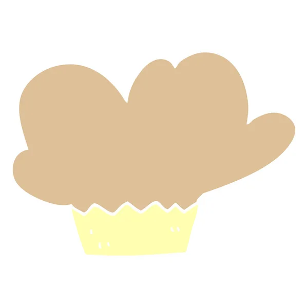 Flat Color Style Cartoon Muffin — Stock Vector