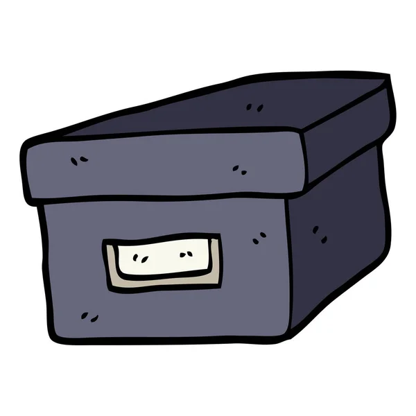 Dibujado Mano Garabato Estilo Dibujos Animados Vieja Caja Archivo — Vector de stock