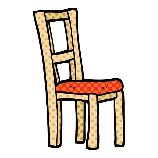 Comic Book Styl Kreslených Dřevěná Židle — Stockový vektor