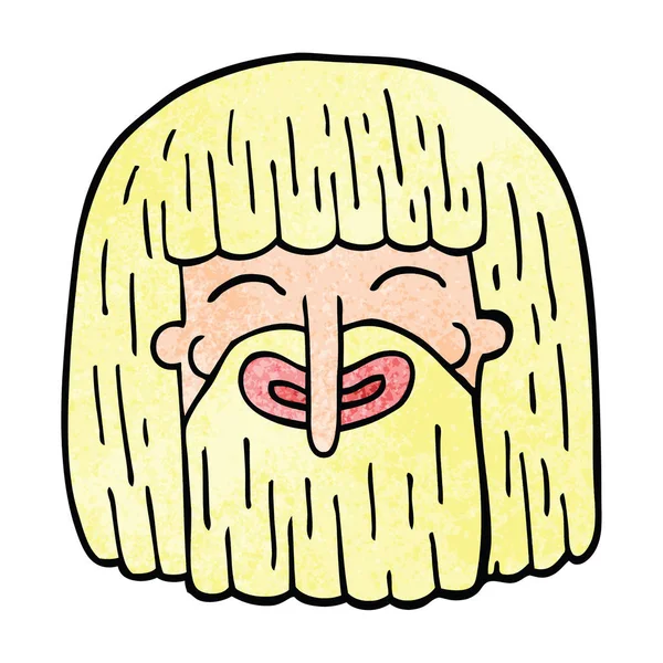 Desenho Animado Doodle Barbudo Homem — Vetor de Stock