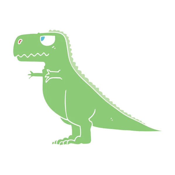 Dinosaurio Dibujos Animados Estilo Color Plano — Archivo Imágenes Vectoriales