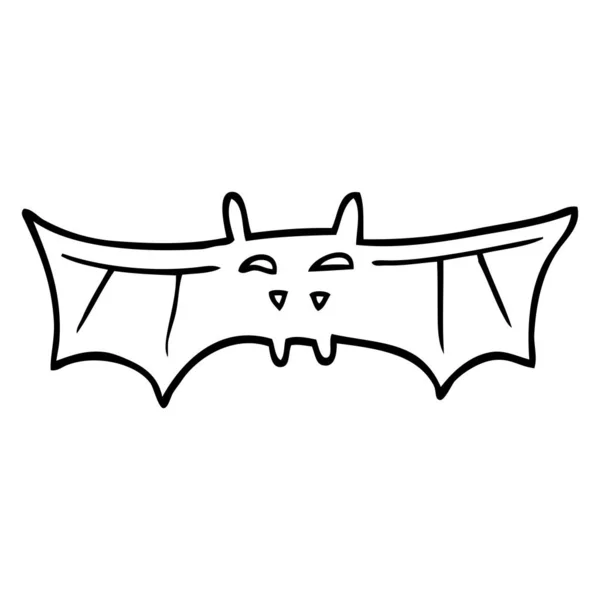 Dessin Ligne Dessin Animé Vampire Chauve Souris — Image vectorielle