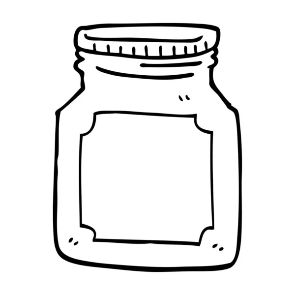 Line Drawing Cartoon Storage Jar — Stock Vector