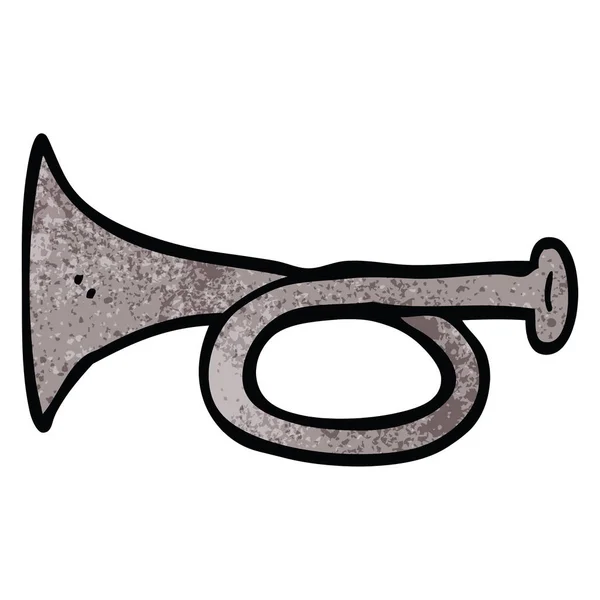 Caricatura Doodle Trompete Metal — Vetor de Stock