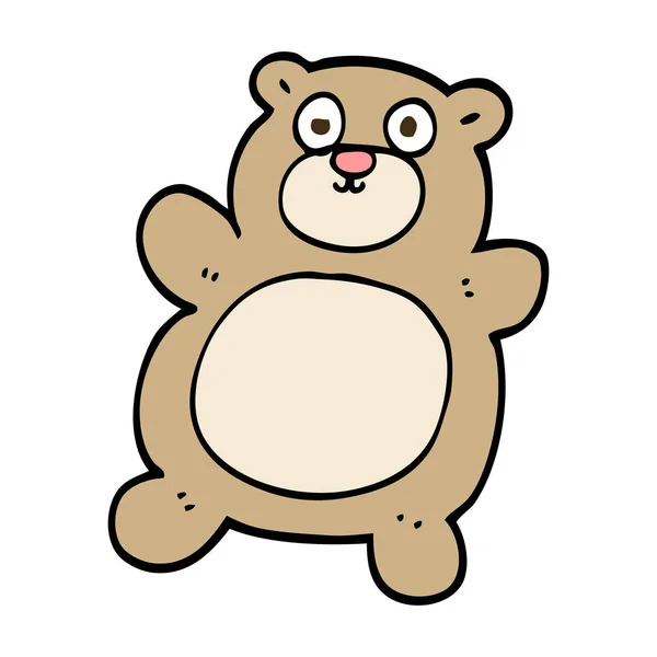 Dibujado Mano Doodle Estilo Dibujos Animados Osito Peluche — Vector de stock