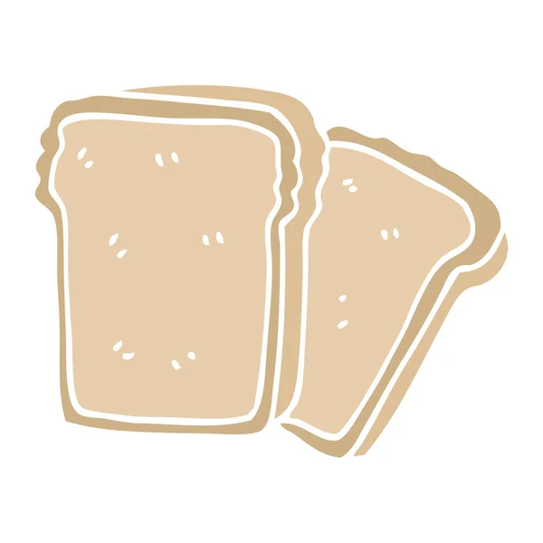 Γελοιογραφία Doodle Φέτες Ψωμί — Διανυσματικό Αρχείο