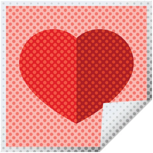 Corazón Símbolo Gráfico Vector Ilustración Cuadrada Pegatina — Vector de stock