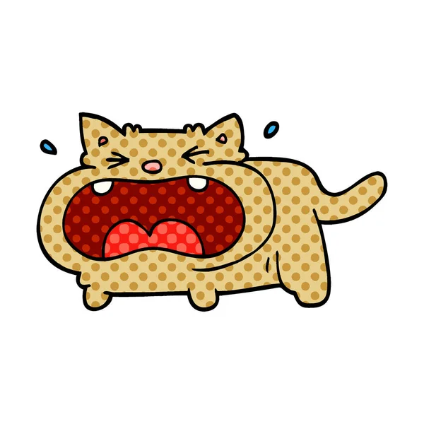 Dibujos Animados Garabato Llorando Gato — Vector de stock
