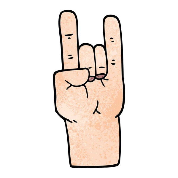 Cartoon Doodle Rock Muziek Hand — Stockvector