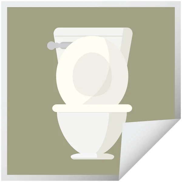 Offene Toilette Grafik Vektor Illustration Quadratische Aufkleber — Stockvektor