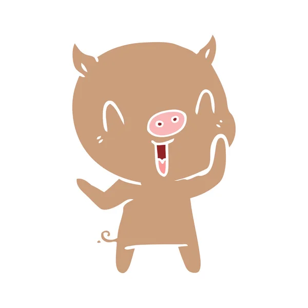 快乐平彩型动画片猪 — 图库矢量图片