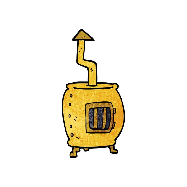 Desenho Animado Doodle Velho Queimador Madeira —  Vetores de Stock