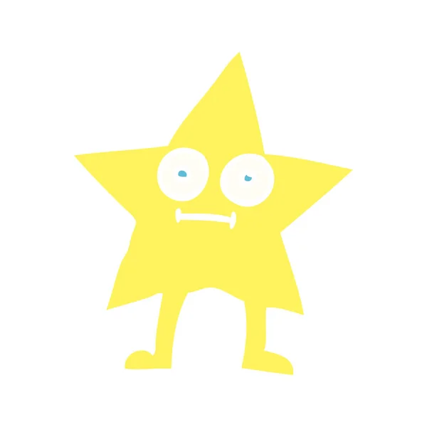 Ilustración Color Plano Personaje Estrella Dibujos Animados — Vector de stock