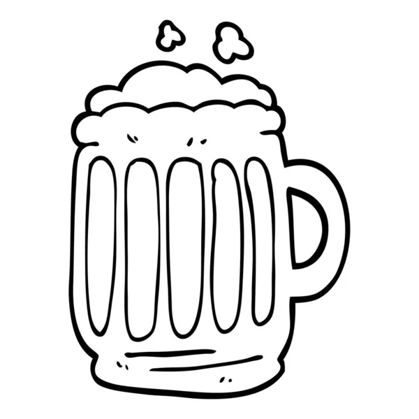 Γραμμικό Σχέδιο Καρτούν Κανάτα Μπύρας — Διανυσματικό Αρχείο