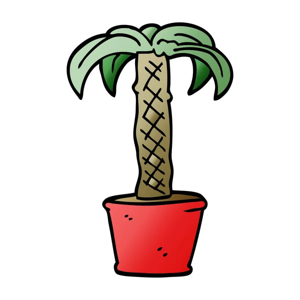 Cartoon Doodle Potted Plant — Stock Vector