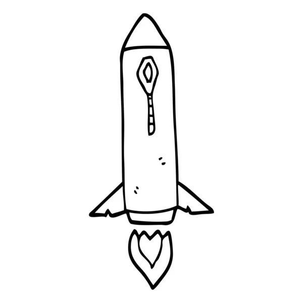 Kreslení Čar Kreslených Kosmická Raketa — Stockový vektor