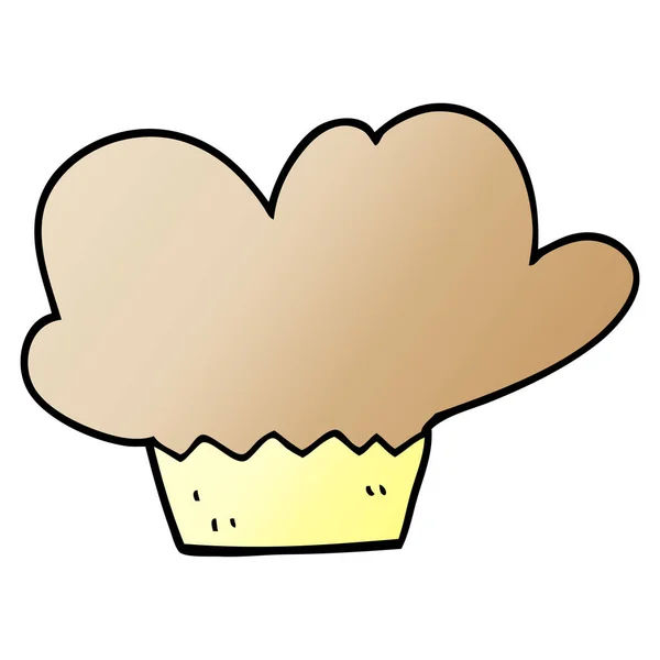 Muffin Doodle Desenhos Animados Isolado Fundo Branco — Vetor de Stock