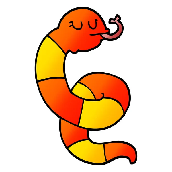 Dibujos Animados Garabato Serpiente Venenosa — Vector de stock