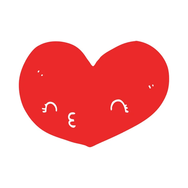Cor Plana Estilo Cartoon Amor Coração —  Vetores de Stock