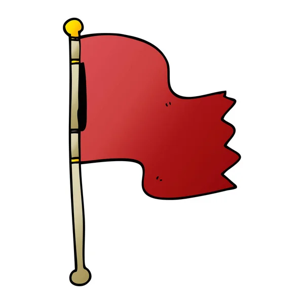 Dibujos Animados Garabato Bandera Roja — Vector de stock