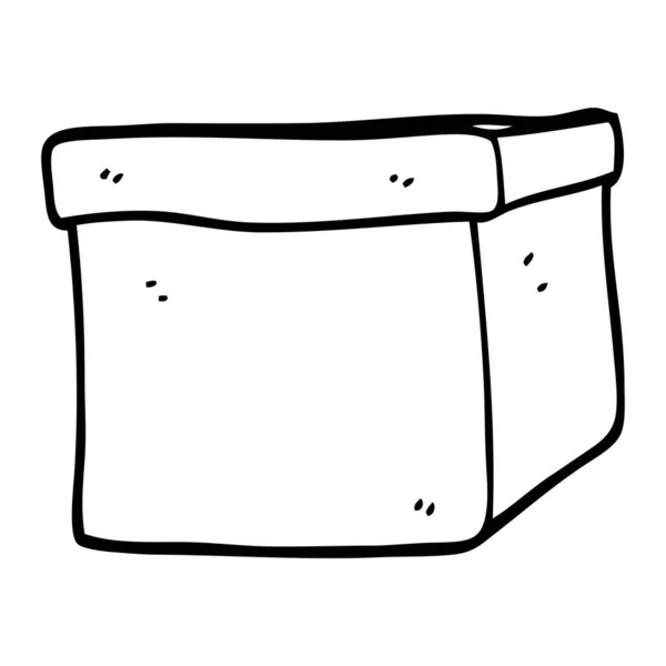 Caja Cartón Dibujos Animados Blanco Negro — Archivo Imágenes Vectoriales