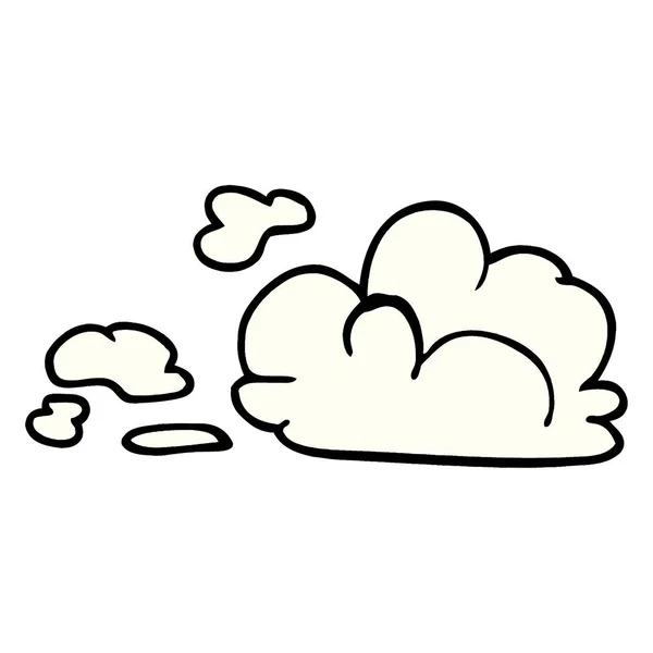Rajzfilm Bolyhos Fehér Felhők Doodle — Stock Vector
