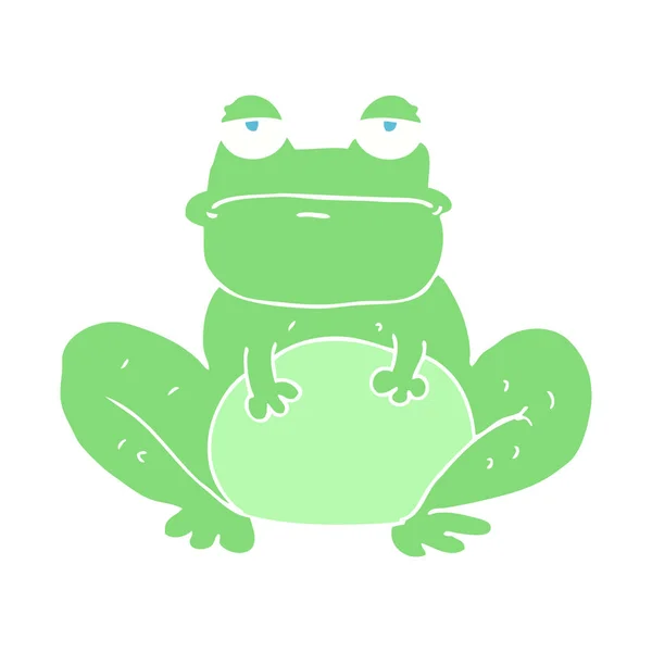 Flat Color Illustration Frog — Stock Vector