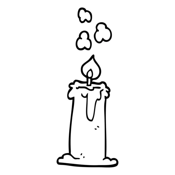 line drawing cartoon lit candle - Stock Image - Everypixel