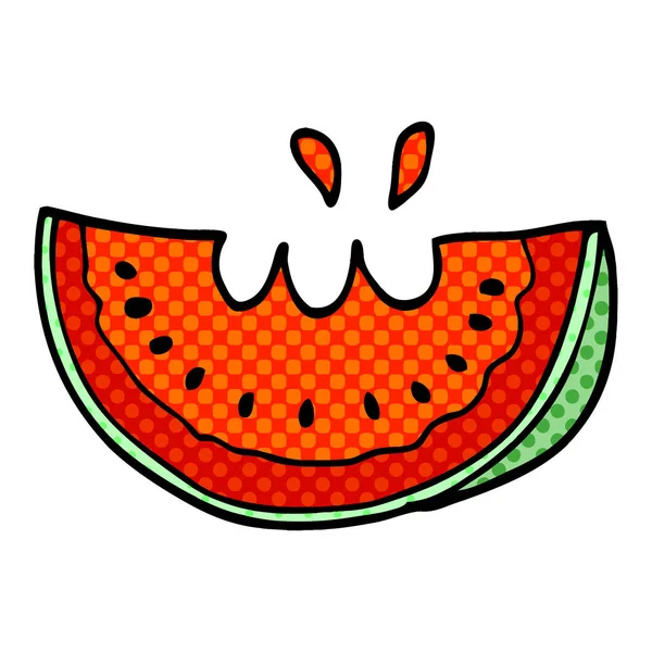 Cartoon Doodle Wassermelone Weiß — Stockvektor