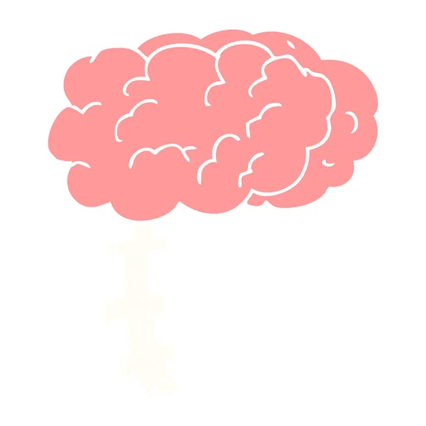 Flat Color Illustration Brain — Stock Vector