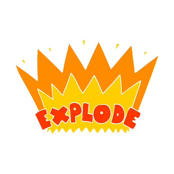 Explosión Dibujos Animados Estilo Color Plano — Vector de stock