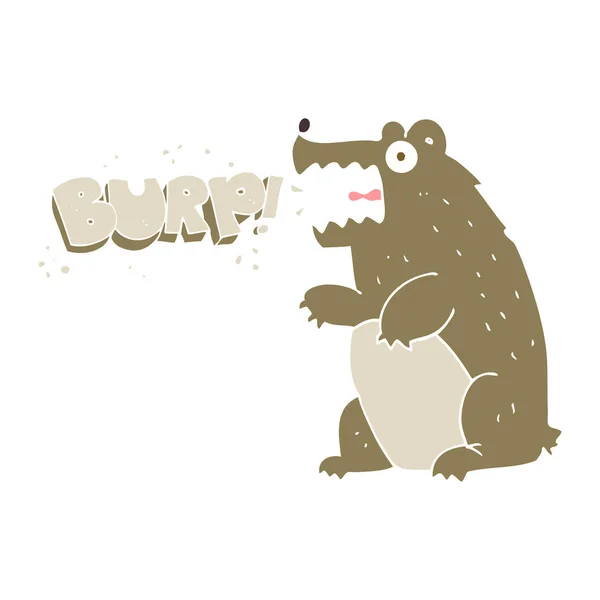 Επίπεδη Χρώματος Απεικόνιση Του Αρκούδα Ερυγές — Διανυσματικό Αρχείο