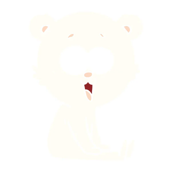 笑泰迪熊扁平颜色风格动画片 — 图库矢量图片