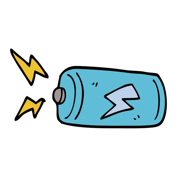 Cartoon Doodle Battery Ilustração Vetorial — Vetor de Stock